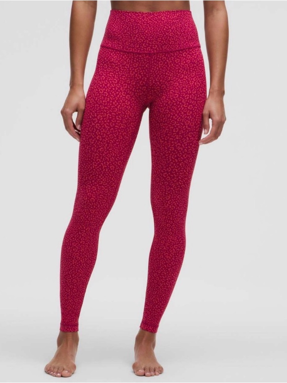 Lululemon High Rise Align 28” Leopard Daisy Desert Red Magenta Smoke